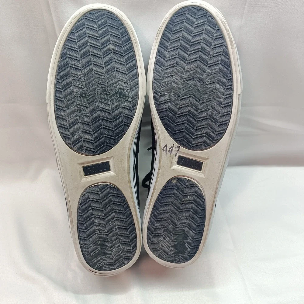 Polo Ralph Lauren HANFORD Canvas Sneakers Mens 9.5D Navy Blue Nylon Upper Casual